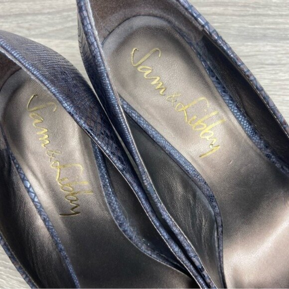 Sam & Libby Snake Print Wedge Heels Size 7.5 - Picture 8 of 12